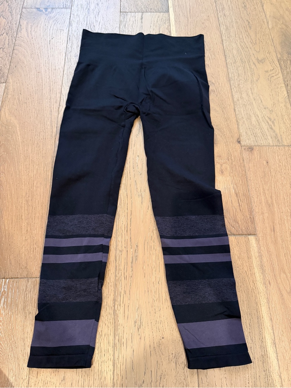 Women’s Black and Purple Striped Leggings